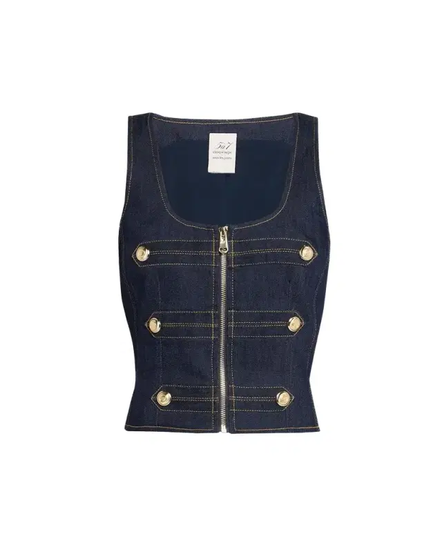 Cinq à Sept Abbot Denim Zip-Front Top