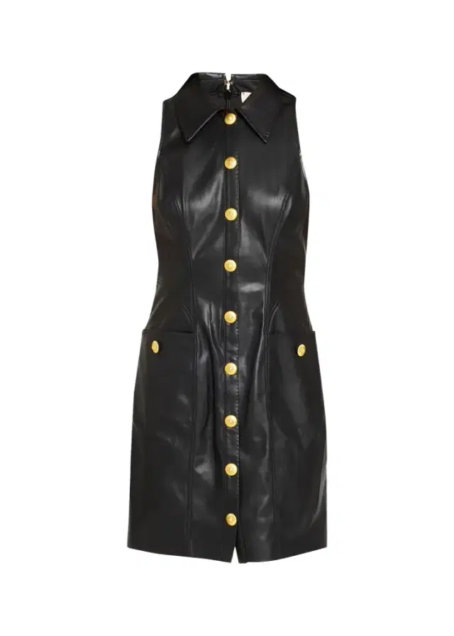 L'Agence Apolline Sleeveless Faux-Leather Mini Dress