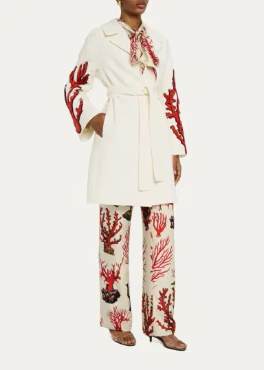 Libertine Coral Patches Vienna Wrap Coat | Thumbnail 2 Libertine Coral Patches Vienna Wrap Coat | Thumbnail 2