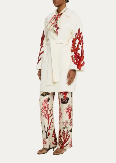 Libertine Coral Patches Vienna Wrap Coat | Thumbnail 4 Libertine Coral Patches Vienna Wrap Coat | Thumbnail 4