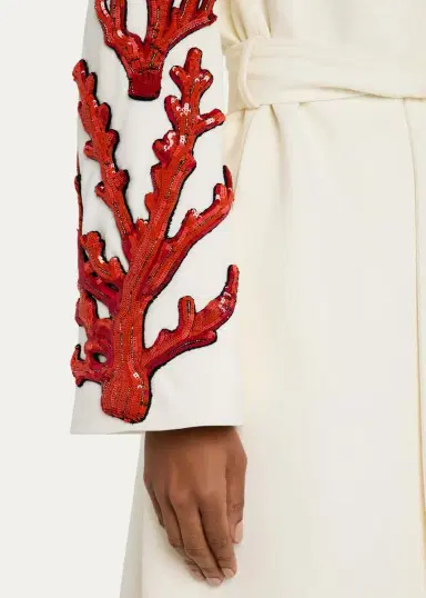 Libertine Coral Patches Vienna Wrap Coat | Thumbnail 5 Libertine Coral Patches Vienna Wrap Coat | Thumbnail 5