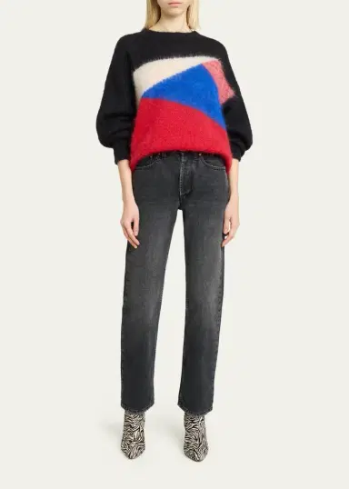 Isabel Marant Leoncia Colorblock Mohair-Wool Oversized Sweater | Thumbnail 2