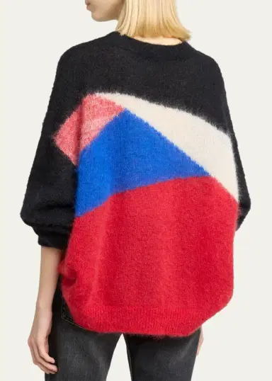 Isabel Marant Leoncia Colorblock Mohair-Wool Oversized Sweater | Thumbnail 3