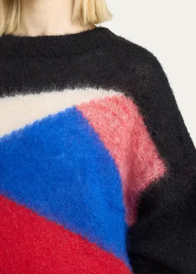 Isabel Marant Leoncia Colorblock Mohair-Wool Oversized Sweater | Thumbnail 5