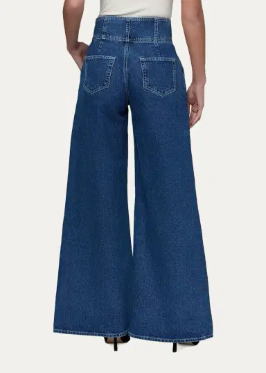 L'Agence Sonja Corseted Wide-Leg Jeans | Thumbnail 3