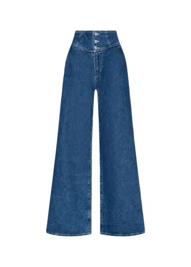 L'Agence Sonja Corseted Wide-Leg Jeans | Thumbnail 1
