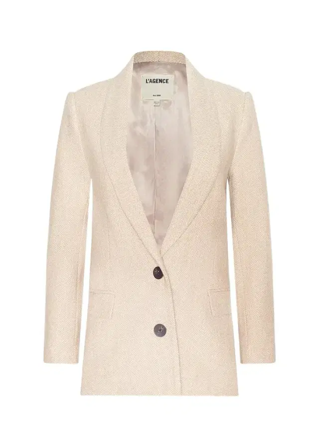 L'Agence Amelie Herringbone Tweed Single-Breasted Blazer