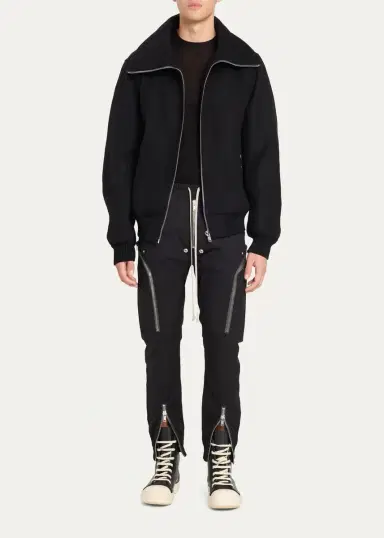 Rick Owens Men's Wool Rib Crewneck Sweater | Thumbnail 2