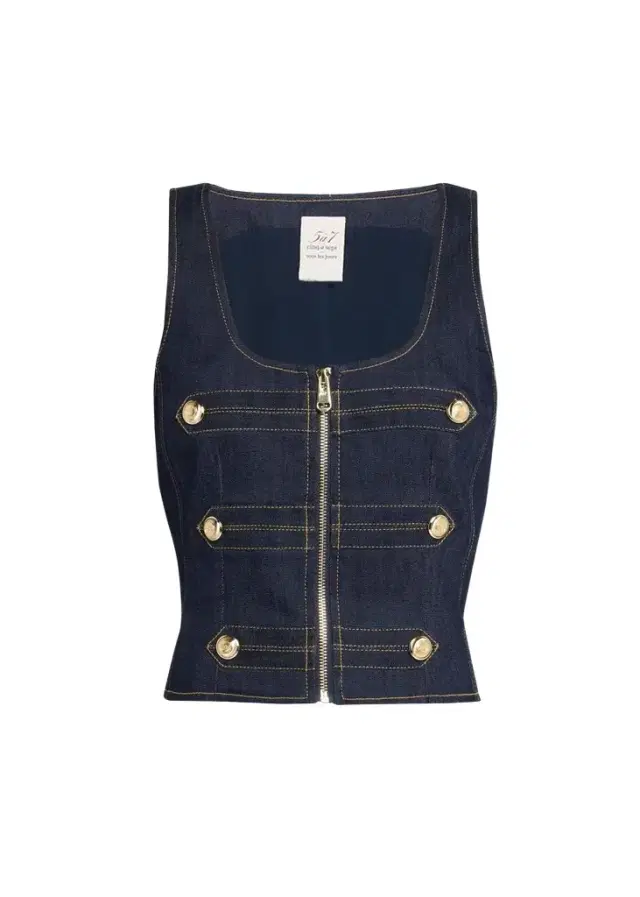 Cinq à Sept Abbot Denim Zip-Front Top