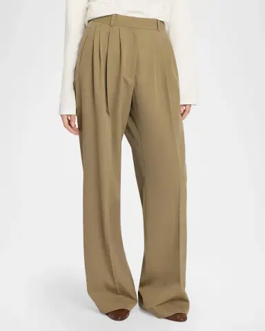 The Row Daniela Pleated Wool Wide-Leg Pants | Thumbnail 4