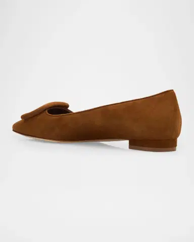 Manolo Blahnik Maysale Suede Buckle Ballerina Flats | Thumbnail 2 Manolo Blahnik Maysale Suede Buckle Ballerina Flats | Thumbnail 2