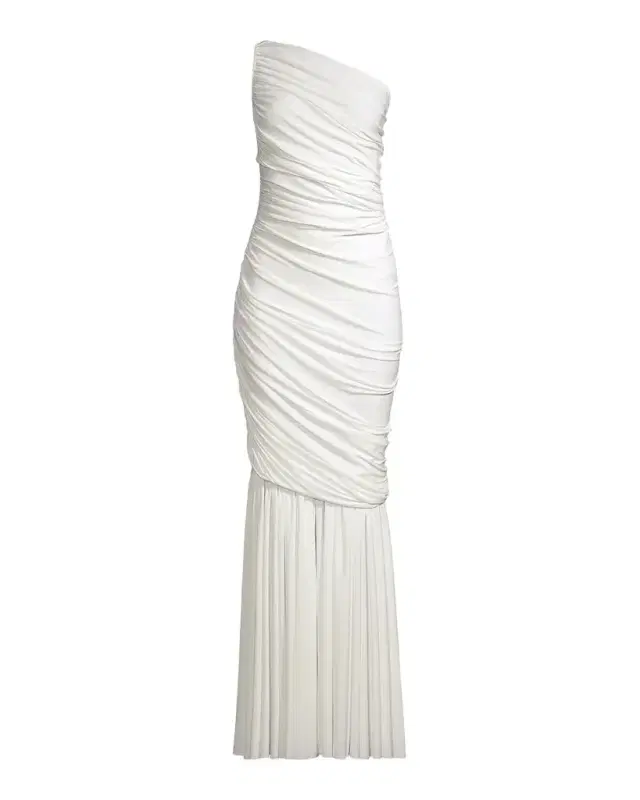 Norma Kamali Diana Fringed Fishtail Gown