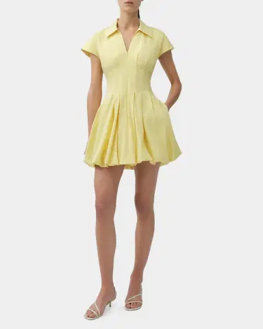 Simkhai Lirinne Bubble-Hem Mini Shirtdress | Thumbnail 2