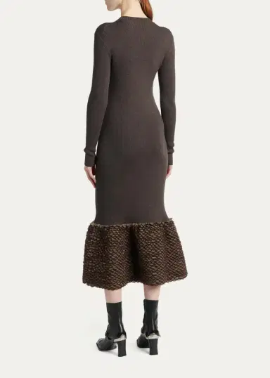 McQueen Rib-Knit Wool Midi Dress | Thumbnail 3 McQueen Rib-Knit Wool Midi Dress | Thumbnail 3