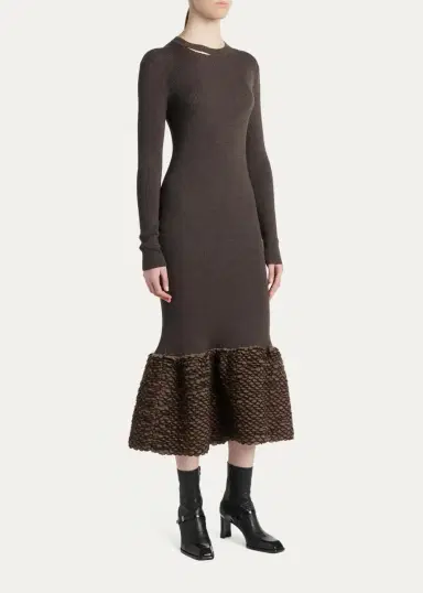 McQueen Rib-Knit Wool Midi Dress | Thumbnail 4 McQueen Rib-Knit Wool Midi Dress | Thumbnail 4