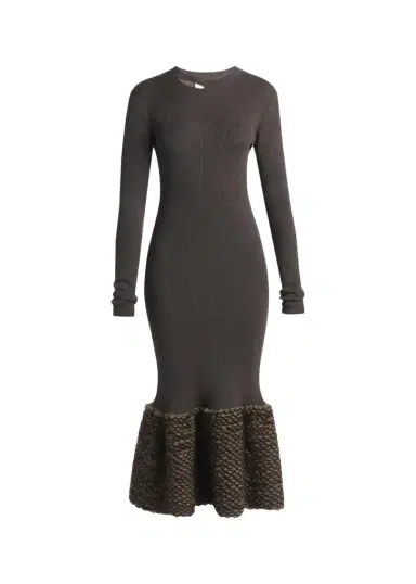 McQueen Rib-Knit Wool Midi Dress | Thumbnail 1 McQueen Rib-Knit Wool Midi Dress | Thumbnail 1