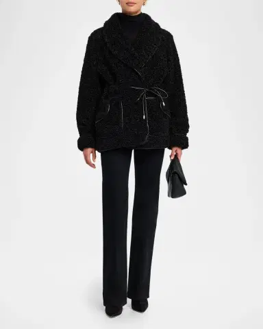 Simkhai Kimia Tie Waist Sherpa Jacket | Thumbnail 2