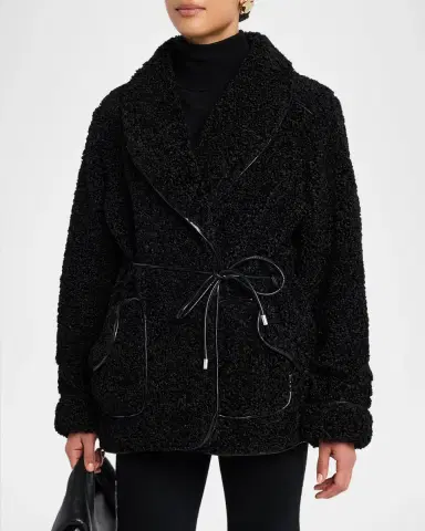 Simkhai Kimia Tie Waist Sherpa Jacket | Thumbnail 4