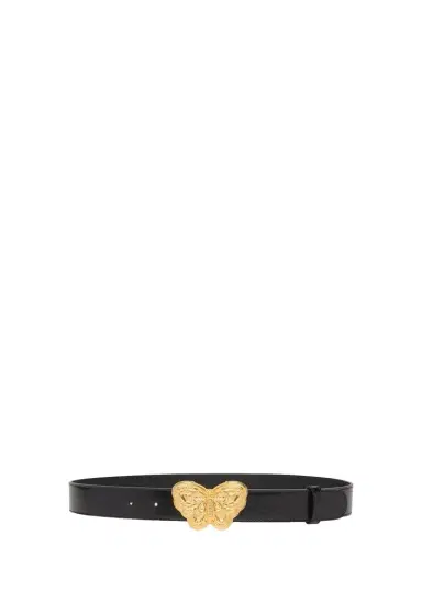 Valentino Garavani Butterfly Buckle Leather Belt 30MM | Thumbnail 1