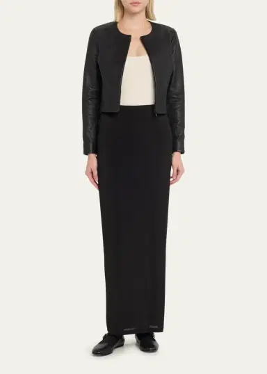 SUSAN BENDER Stretch Leather Long-Sleeve Cardigan Jacket | Thumbnail 2 SUSAN BENDER Stretch Leather Long-Sleeve Cardigan Jacket | Thumbnail 2
