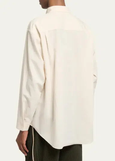 Homme Plissé Issey Miyake Men's Pleated-Collar Dress Shirt | Thumbnail 3