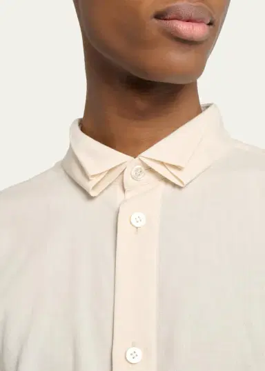 Homme Plissé Issey Miyake Men's Pleated-Collar Dress Shirt | Thumbnail 5