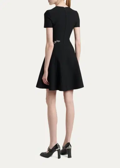 McQueen Volume Asymmetric Jacquard Mini Dress | Thumbnail 3