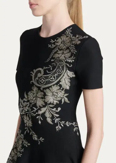 McQueen Volume Asymmetric Jacquard Mini Dress | Thumbnail 5