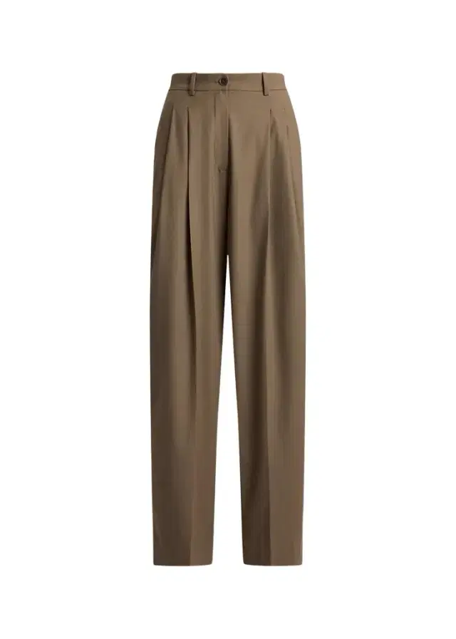 Ralph Lauren Collection Clarice Wool-Blend Pleated Wide-Leg Pants