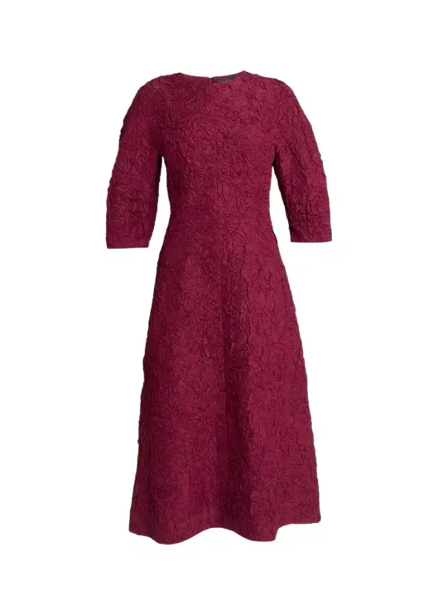 Proenza Schouler Alin Crushed Silk Curved-Sleeve Midi Dress