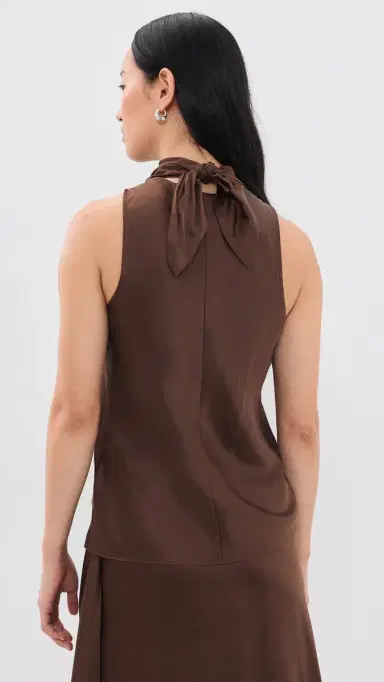 Helmut Lang Tie Neck Silk Top | Thumbnail 3