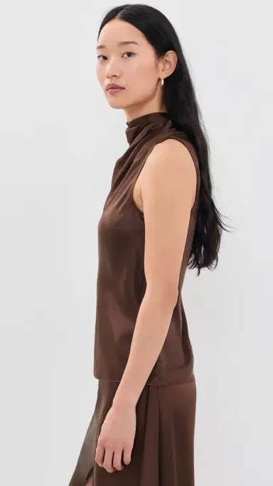 Helmut Lang Tie Neck Silk Top | Thumbnail 4