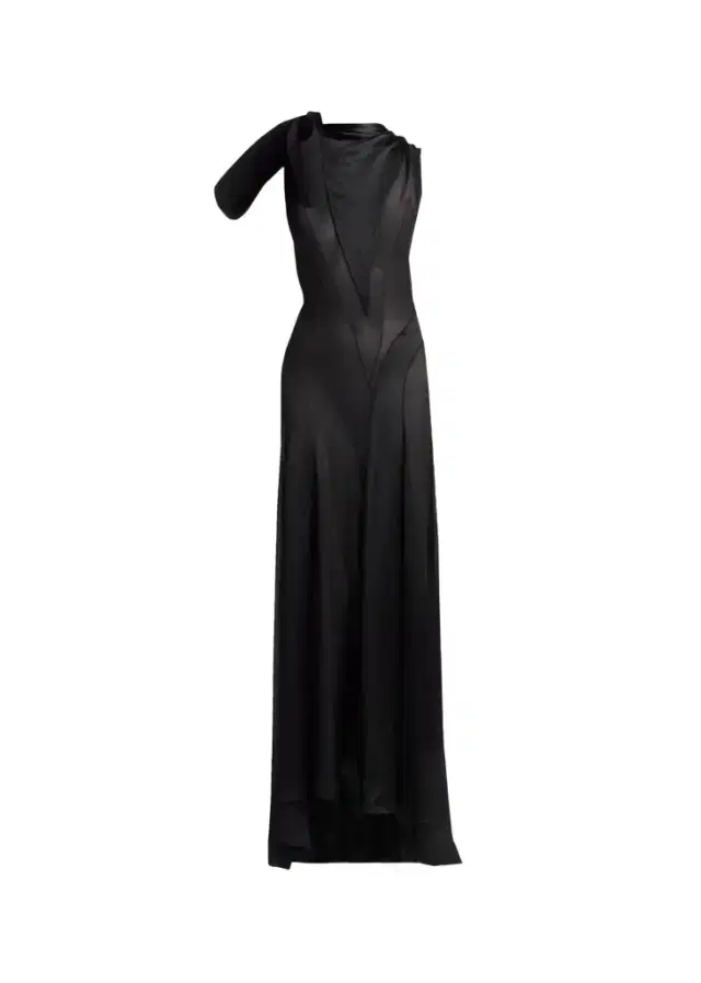 McQueen Sleeveless Bow Silk Georgette & Satin Paneled Maxi Dress