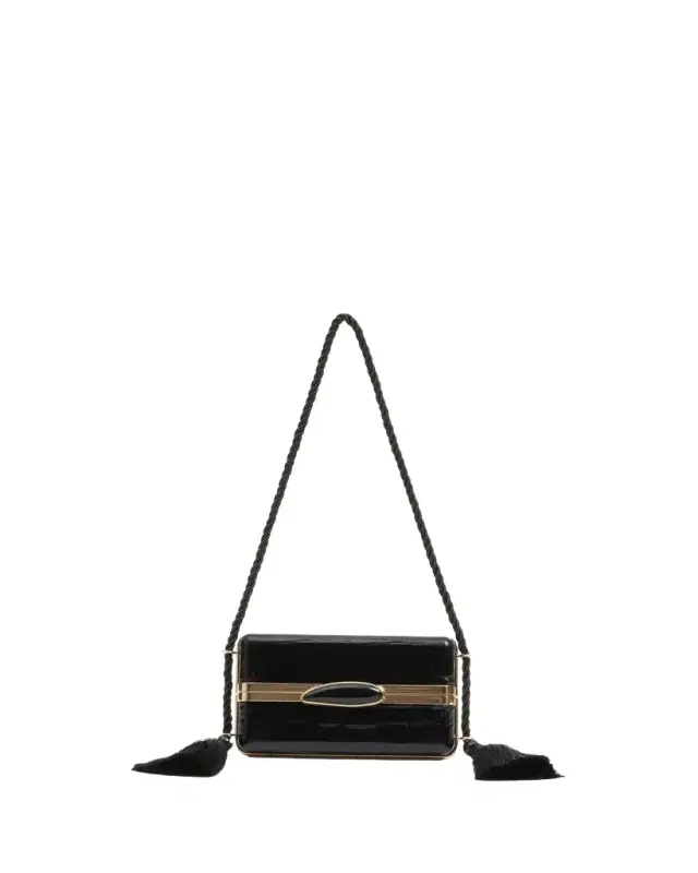 Simkhai Roma Croc-Embossed Leather Shoulder Bag
