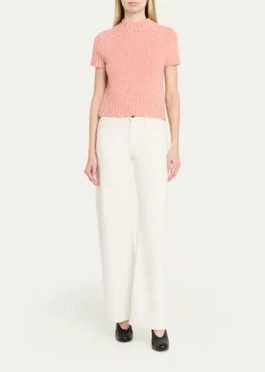 3.1 Phillip Lim Chunky Marled Knit Short-Sleeved Mock-Neck Sweater | Thumbnail 2