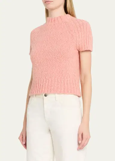 3.1 Phillip Lim Chunky Marled Knit Short-Sleeved Mock-Neck Sweater | Thumbnail 4