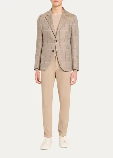 Zegna Men's Cashmere Grid Check Sport Coat | Thumbnail 2