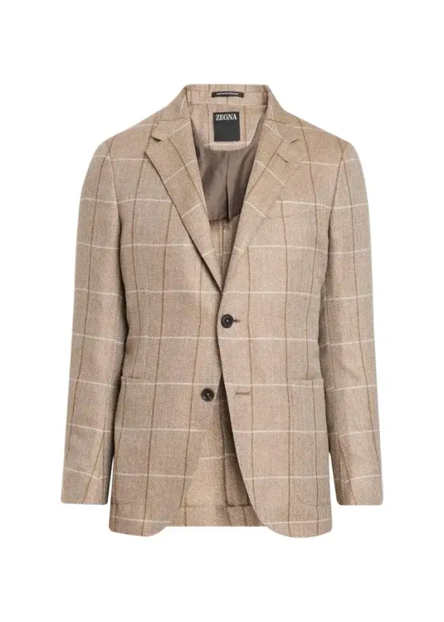 Zegna Men's Cashmere Grid Check Sport Coat