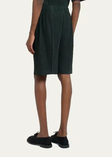 Homme Plissé Issey Miyake Men's Lace Grid Pleated Shorts | Thumbnail 3