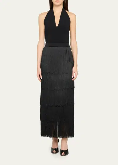 L'Agence Karolyn Fringe Midi Skirt | Thumbnail 2