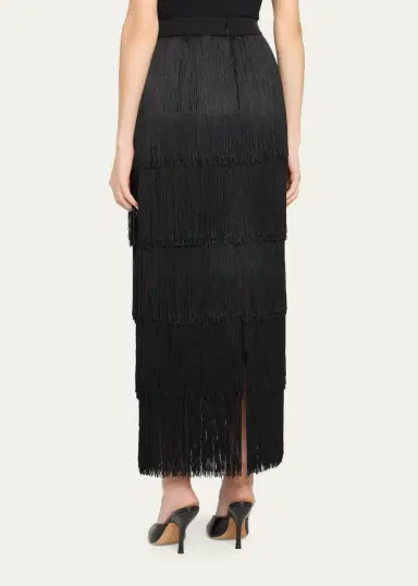 L'Agence Karolyn Fringe Midi Skirt | Thumbnail 3
