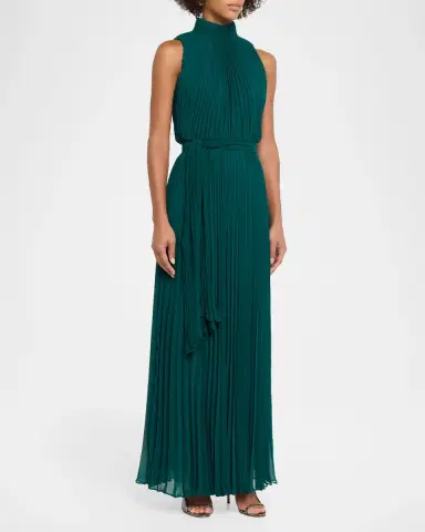 Aidan Mattox Wide-Leg Pleated Georgette Jumpsuit | Thumbnail 4 Aidan Mattox Wide-Leg Pleated Georgette Jumpsuit | Thumbnail 4
