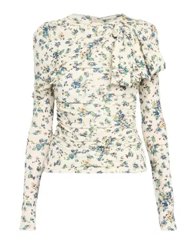 Ulla Johnson Neema Printed Draped Jersey Top | Thumbnail 1 Ulla Johnson Neema Printed Draped Jersey Top | Thumbnail 1