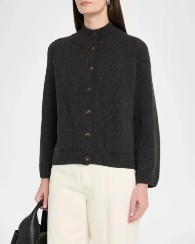 Autumn Cashmere Cashmere Mock-Neck Cardigan | Thumbnail 4
