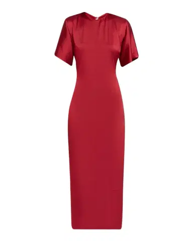 FFORME Imogen Fluid Satin Gathered Godet Midi Dress | Thumbnail 1 FFORME Imogen Fluid Satin Gathered Godet Midi Dress | Thumbnail 1