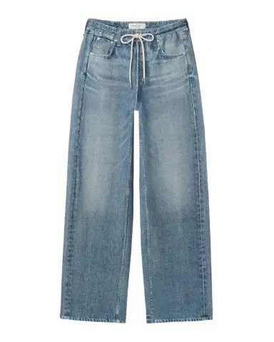 rag & bone rb Miramar Terry Drawstring Wide-Leg Jeans | Thumbnail 1