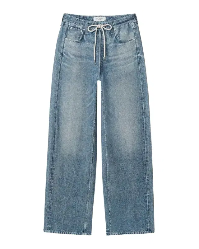 rag & bone rb Miramar Terry Drawstring Wide-Leg Jeans