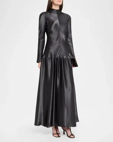 FFORME Mila Satin Drop-Waist Dress | Thumbnail 2 FFORME Mila Satin Drop-Waist Dress | Thumbnail 2