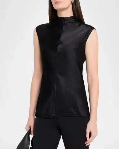 FFORME Rhea Sleeveless Hammered Satin Top | Thumbnail 4