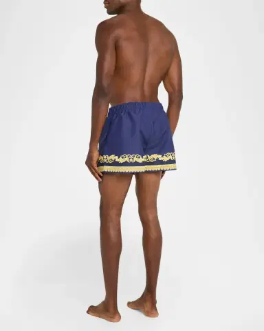 Versace Men's Baroque-Trim Swim Trunks | Thumbnail 3